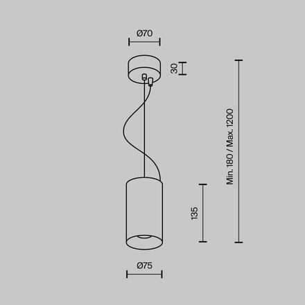 MAYTONI Závěsné svítidlo Efir 15W 38d P089PL-15W3K-B