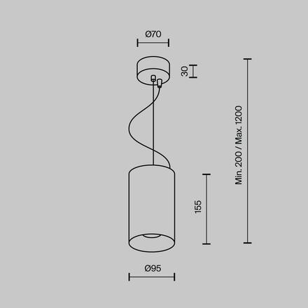 MAYTONI Závěsné svítidlo Efir 25W 38d P089PL-25W3K-B