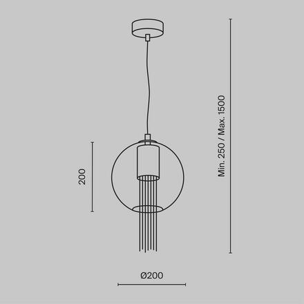 MAYTONI Závěsné svítidlo Flusso P095PL-01BZ