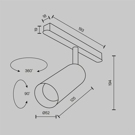 MAYTONI svítidlo pro kolejnicový systém Focus LED Magnetic track system Exility 12W 36d TR032-4-12W3K-M-DS-BBS