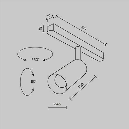 MAYTONI svítidlo pro kolejnicový systém Focus LED Magnetic track system Exility 5W 36d TR032-4-5W3K-M-DS-BBS