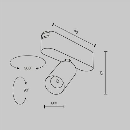 MAYTONI Kolejnicový systém Focus LED Radity Magnetic track 3000K 5W 36d TR103-1-5W3K-M-W