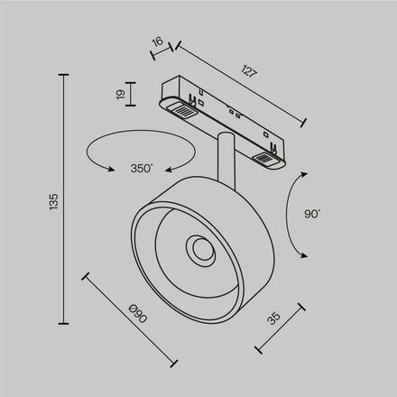 MAYTONI Svítidlo do kolejnice Lens Magnetic track system Exility 3000K 15W 70d TR217-2-15W3K-B