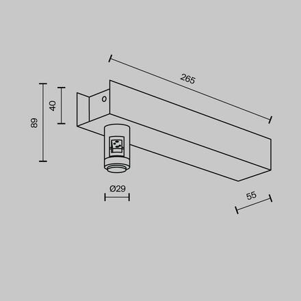 MAYTONI Upevnění na stěnu pro trafo s napájením pro magnetickou lištu 24 V Flarity TRA155CW-BB-BS