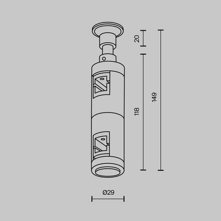 MAYTONI Upevnění na stěnu dvojité pro magnetickou lištu 24 V Flarity TRA155CW-D1-BS