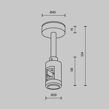 MAYTONI Upevnění ke stropu krátké 78 mm pro magnetickou lištu 24 V Flarity TRA156C-B1-BS