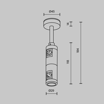 MAYTONI Upevnění ke stropu dvojité krátké 78 mm pro magnetickou lištu 24 V Flarity TRA156C-D1-B