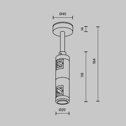 MAYTONI Upevnění ke stropu dvojité krátké 78 mm pro magnetickou lištu 24 V Flarity TRA156C-D1-BS
