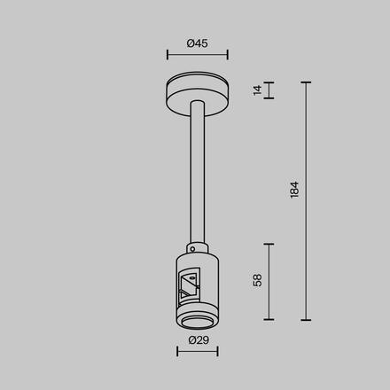 MAYTONI Upevnění ke stropu krátké 138 mm pro magnetickou lištu 24 V Flarity TRA156C-SL1-B