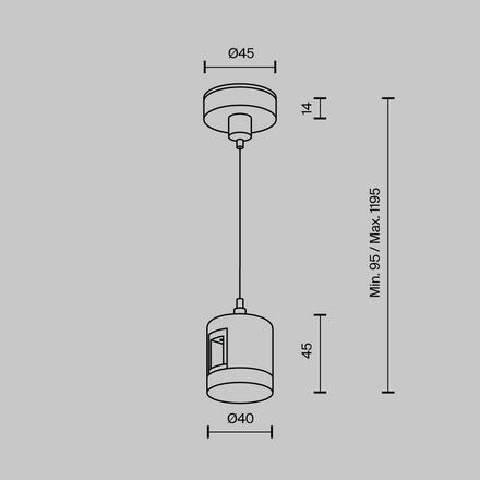 MAYTONI Lankový závěs s prodlužovací spojkou pro magnetickou lištu 24 V Flarity TRA157SW-IPC1-BS