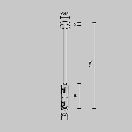 MAYTONI Upevnění ke stropu dvojité střední 300 mm pro magnetickou lištu 24 V Flarity TRA158C-D1-B
