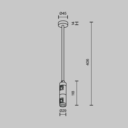 MAYTONI Upevnění ke stropu dvojité střední 300 mm pro magnetickou lištu 24 V Flarity TRA158C-D1-BS