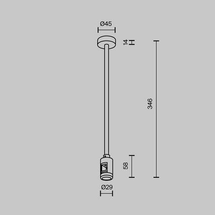 MAYTONI Upevnění ke stropu střední 300 mm pro magnetickou lištu 24 V Flarity TRA158C-S1-B