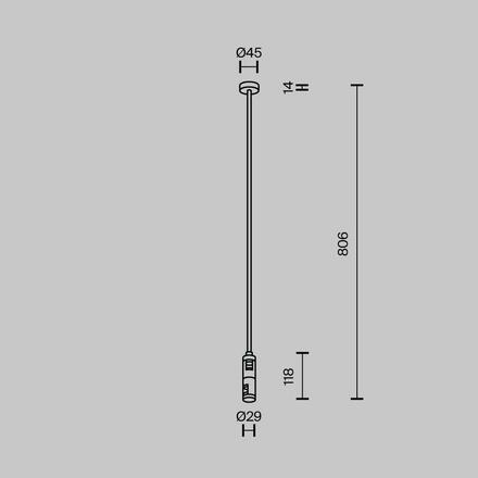 MAYTONI Upevnění ke stropu dvojité dlouhé 700 mm pro magnetickou lištu 24 V Flarity TRA159C-D1-BS