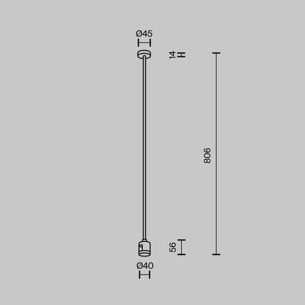 MAYTONI Upevnění ke stropu dlouhé 760 mm s prodlužovací spojkou pro magnetickou lištu 24 V, Flarity TRA159C-IPCL1-BS