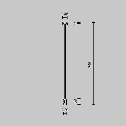 MAYTONI Upevnění ke stropu dlouhé 700 mm pro magnetickou lištu 24 V Flarity TRA159C-S1-BS