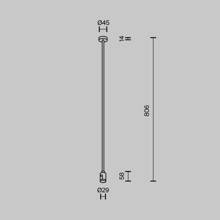 MAYTONI Upevnění ke stropu dlouhé 760 mm pro magnetickou lištu 24 V Flarity TRA159C-SL1-B