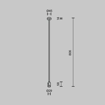 MAYTONI Upevnění ke stropu dlouhé 760 mm pro magnetickou lištu 24 V Flarity TRA159C-SL1-BS