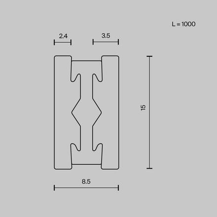 MAYTONI Kolejnice pro magnetickou lištu 24 V 1m Flarity TRX154-111BS