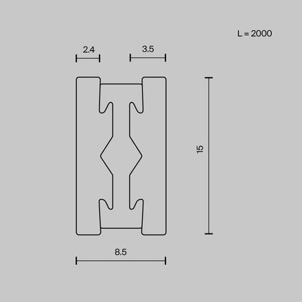 MAYTONI Kolejnice pro magnetickou lištu 24 V 2m Flarity TRX154-112BS