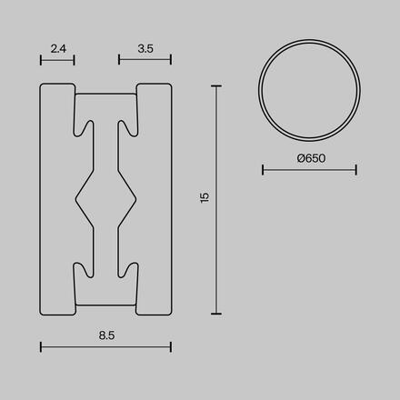 MAYTONI Kruhová kolejnice pro magnetickou lištu 24 V 650 mm Flarity TRX154-R-D650-B