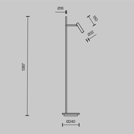 MAYTONI Stojací lampa Estudo Z010FL-L8B3K