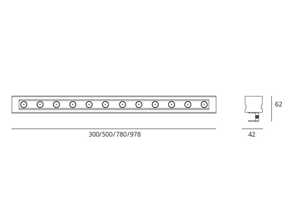 Artemide LED svítidlo LineaLed Adjustable 34 W 24 V 3000K venkovní
