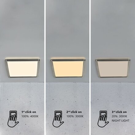 NORDLUX stropní svítidlo Oja 29x29 IP20 3000K/4000K 14,5W LED broušený nikl bílá 2015056155
