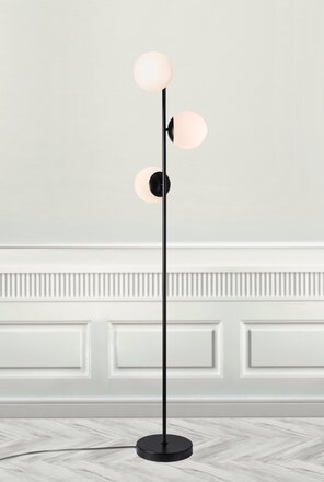 NORDLUX stojací lampa Lilly 3x15W E14 černá opál 48613003