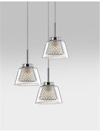 NOVA LUCE závěsné svítidlo BOCCALE chromovaný hliník čiré sklo G9 1x5W IP20 vč. žárovky 1300301301