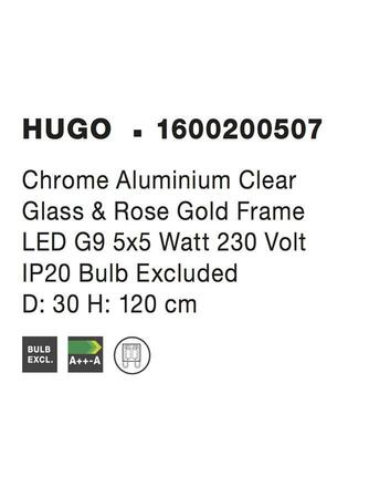 NOVA LUCE závěsné svítidlo HUGO chromovaný hliník čiré sklo a růžový zlatý rám G9 5x5W IP20 bez žárovky 1600200507