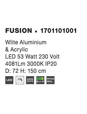 Nova Luce Futuristický LED lustr Fusion v nadčasových barvách - 720 x 1500 mm, 3000 K, bílá NV 1701101001