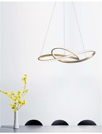 Nova Luce Futuristický LED lustr Fusion v nadčasových barvách - 720 x 1500 mm, 3000 K, zlato-bílá NV 1701101002