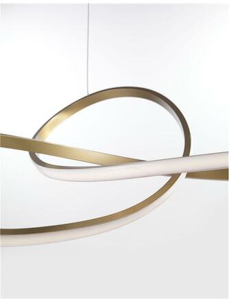 Nova Luce Futuristický LED lustr Fusion v nadčasových barvách - 720 x 1500 mm, 3000 K, zlato-bílá NV 1701101002