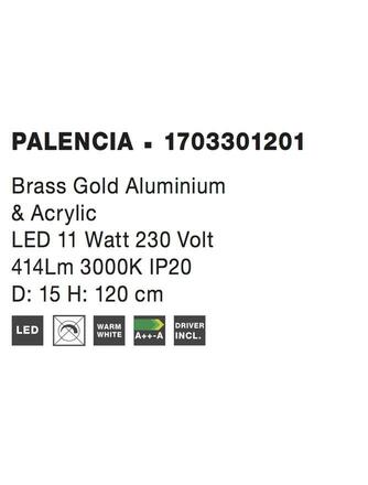 NOVA LUCE závěsné svítidlo PALENCIA saténový zlatý hliník a akryl LED 11W 230V 3000K IP20 1703301201