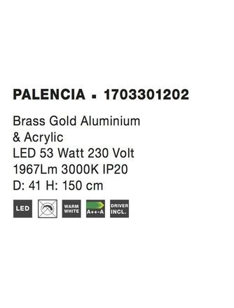 NOVA LUCE závěsné svítidlo PALENCIA saténový zlatý hliník a akryl LED 53W 230V 3000K IP20 1703301202
