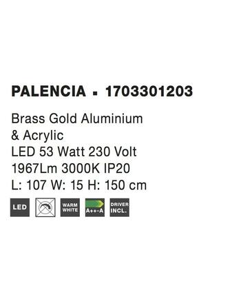 NOVA LUCE závěsné svítidlo PALENCIA saténový zlatý hliník a akryl LED 53W 3000K IP20 1703301203