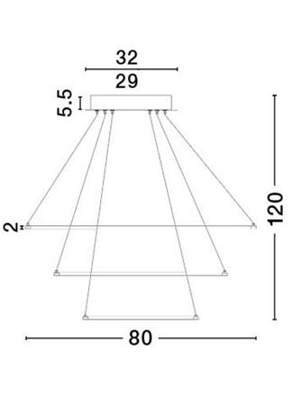 NOVA LUCE závěsné svítidlo ARIA chromovaný hliník a akryl nastavitelné LED 145W 230V 3000K IP20 17222004