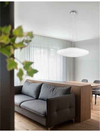 NOVA LUCE závěsné svítidlo PRESSIONE opálové sklo saténová kovová základna chromovaný hliník E27 4x12W IP20 bez žárovky 4587601