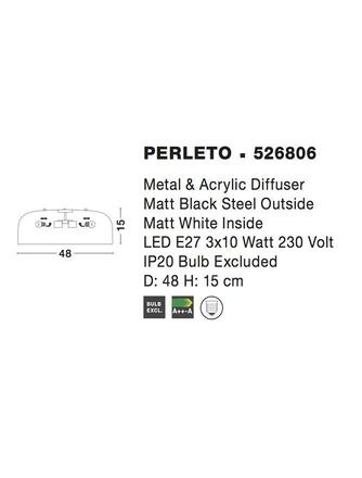 Nova Luce Stylové přisazené stropní svítidlo Perleto - 3 x 10 W, pr. 480 mm, matná černá NV 526806