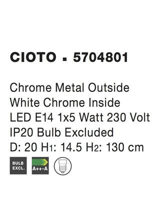 NOVA LUCE závěsné svítidlo CIOTO kov chrom venku bílý chrom uvnitř E14 1x5W IP20 bez žárovky 5704801