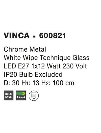 NOVA LUCE závěsné svítidlo VINCA chromovaný kov bílá sklo E27 1x12W 600821