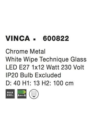 NOVA LUCE závěsné svítidlo VINCA chromovaný kov bílá sklo E27 1x12W 600822
