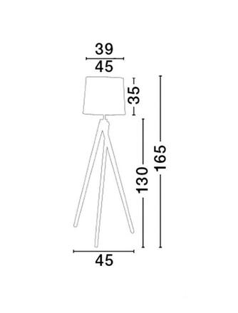 NOVA LUCE stojací lampa ALMA přírodní dřevo bílé stínidlo černý kabel E27 1x12W bez žárovky 60201