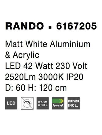 NOVA LUCE závěsné svítidlo RANDO matný bílý hliník a akryl LED 42W 230V 3000K IP20 6167205