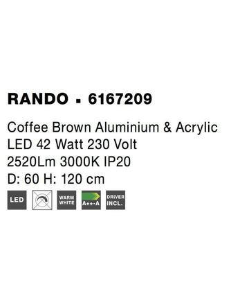 NOVA LUCE závěsné svítidlo RANDO kávově hnědý hliník a akryl LED 42W 230V 3000K IP20 6167209