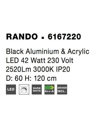 NOVA LUCE závěsné svítidlo RANDO černý hliník a akryl LED 42W 230V 3000K IP20 6167220