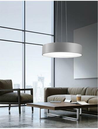 NOVA LUCE závěsné svítidlo RODA šedý hliník akrylový difuzor LED 46W 230V 3000K IP20 616804