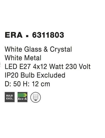 NOVA LUCE stropní svítidlo ERA bílé sklo a křišťál chromovaný kov E27 3x12W 6311803