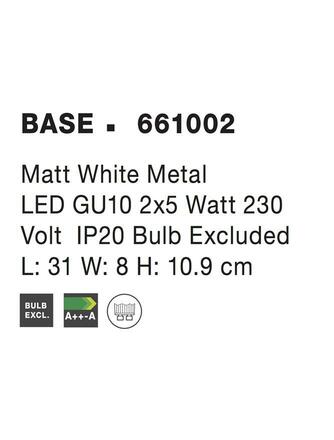 Nova Luce Moderní stropní lišta Base se dvěma nastavitelnými spoty - 2 x 50 W, bílá NV 661002